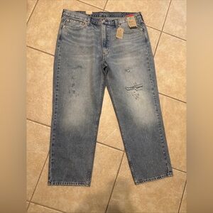 New $69 Levi’s 550 Relaxed Fit Men's Or Womans Light Blue Jeans Size 40 x 30 T14